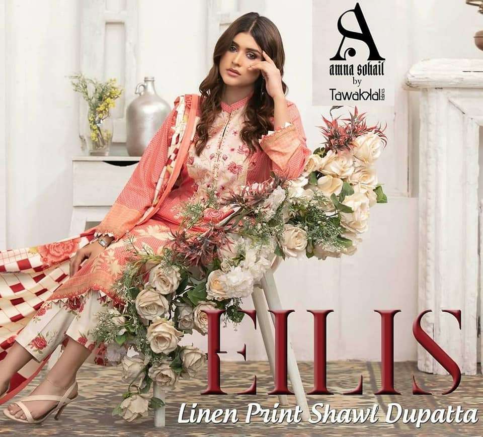 Amna Sohail Eilis Linen Embroiedered Collection 2020 